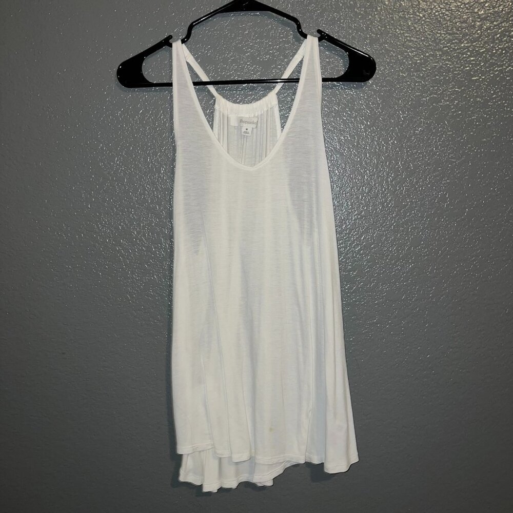 Stylish White Racerback Tank with Criss-Cross Straps (Large)